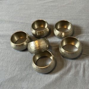 6 Crate and Barrel silver napkin holders